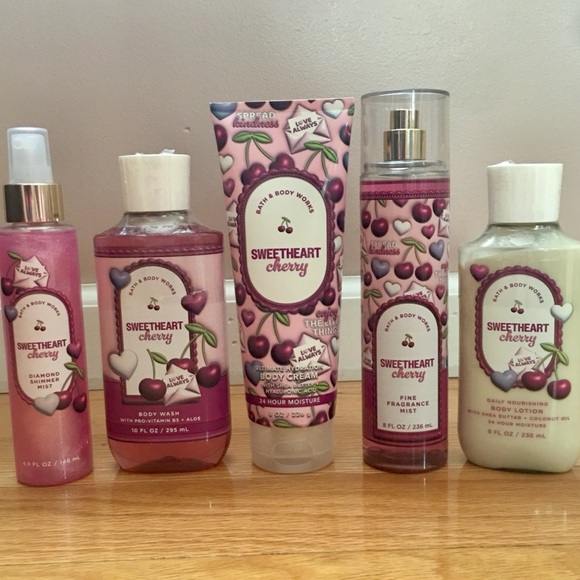 Bath & Body Works Sweetheart Cherry 5Piece Curated Body Wash Collection